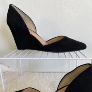 Antonio Melani, Black Leather Wedge, Size 10